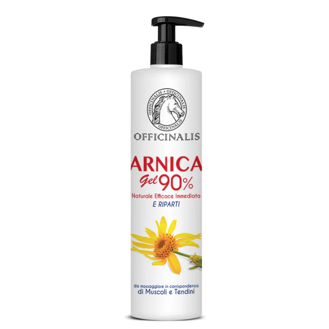 Arnica Gel 90% per uso umano, flacone da 250 ml.