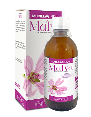 Flacone di Mucillagine di Malva, integratore naturale per transito intestinale e mucose.