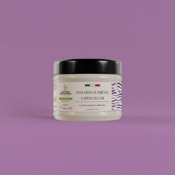 Maschera nutriente capelli secchi, trattamento con fitocomplesso alla noce verde.