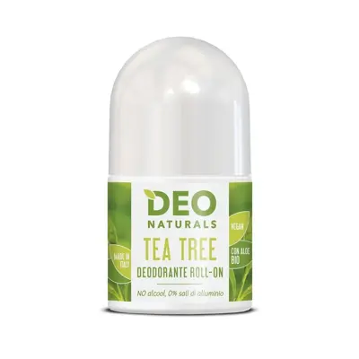 Deodorante naturale Roll-On Tea Tree antibatterico e purificante