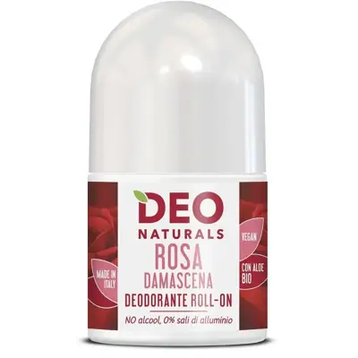 Deodorante naturale Roll-On Rosa Damascena per pelli secche
